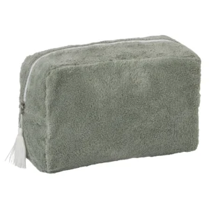 TROUSSE DE TOILETTE EN ÉPONGE BAMBOU VERT DE GRIS