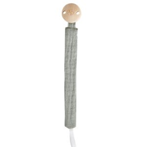 ATTACHE-SUCETTE EN GAZE DE COTON VERT DE GRIS