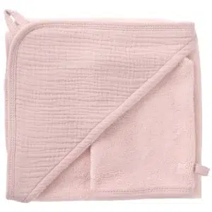 CAPE DE BAIN + GANT EN BAMBOU & GAZE PÉTALE
