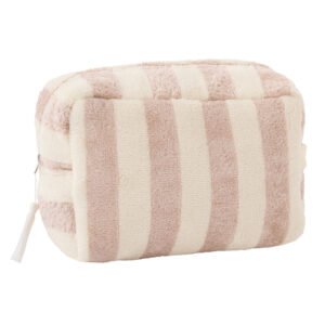 TROUSSE DE TOILETTE EN BAMBOU RAYÉ IVOIRE/GALET