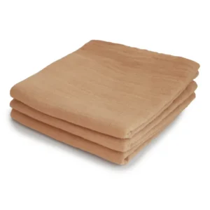 LOT DE 3 LANGES EN MOUSSELINE DE COTON BIOLOGIQUE FALL YELLOW