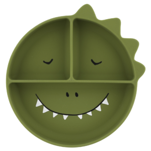 ASSIETTE AVEC VENTOUSE EN SILICONE ET COMPARTIMENTS MR.DINO