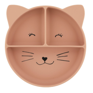 ASSIETTE AVEC VENTOUSE EN SILICONE ET COMPARTIMENTS MRS.CAT