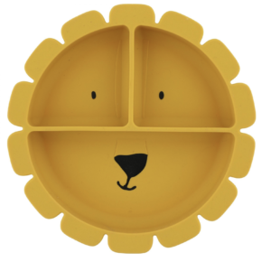 ASSIETTE AVEC VENTOUSE EN SILICONE ET COMPARTIMENTS MR.LION