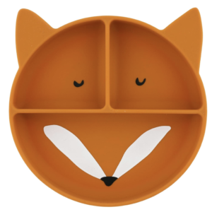 ASSIETTE AVEC VENTOUSE EN SILICONE ET COMPARTIMENTS MR.FOX