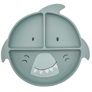 ASSIETTE AVEC VENTOUSE EN SILICONE ET COMPARTIMENTS MR.SHARK