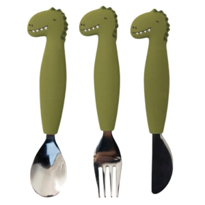 COUVERTS 3 PIÈCES EN SILICONE MR.DINO