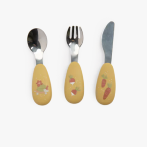 SET COUVERTS SILICONE - TROIS PETITS LAPINS