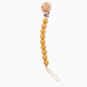 ATTACHE-SUCETTE EN SILICONE - PUR MOUTARDE