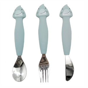 COUVERTS 3 PIÈCES EN SILICONE MR.SHARK