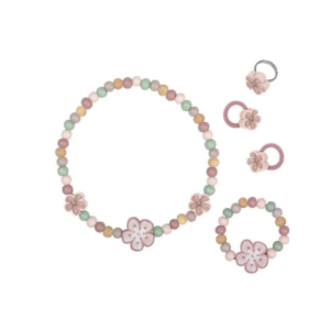 SET DE BIJOUX EN BOIS - FLEURS