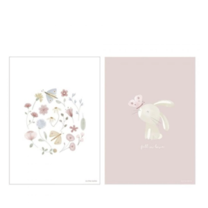 AFFICHES POUR CHAMBRE D'ENFANTS - FLOWERS & BUTTERFLIES - A3