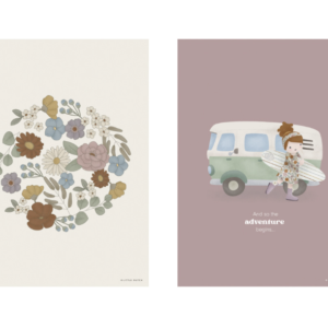 AFFICHES POUR CHAMBRE D'ENFANTS - VINTAGE FLOWERS - A3