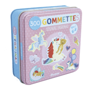 BOÎTE MÉTAL 300 GOMMETTES - LES LICORNES