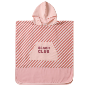 PONCHO DE PLAGE - STRIPES BLOOM & BLUSH