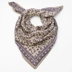 GRAND FOULARD LÉOPARD - BENGAL TILLEUL